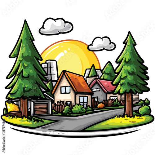 Suburban Neighborhood Street View