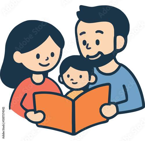 Family Reading Together Joyful Bonding Activity