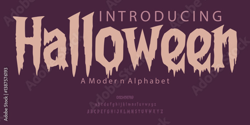 Halloween Horror, scary movie alphabet font. Typography scary style fonts set.	
