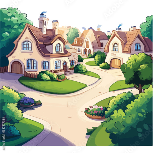 Suburban Neighborhood Street View