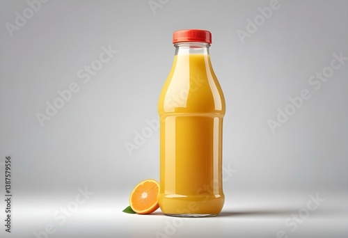 Juice bottle isolated on white background