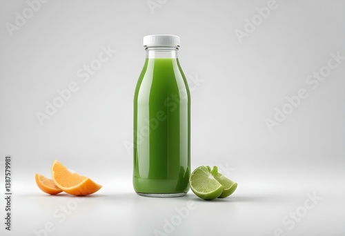 Juice bottle isolated on white background