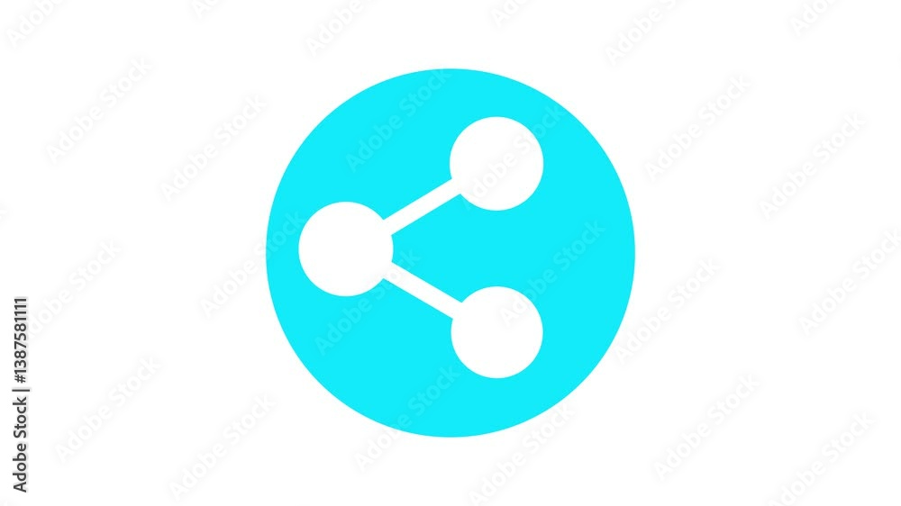 A concept loop animation video of a simple web share icon with an alpha channel Sharing button icon animation Share icon animation Glowing share icon on the black, background. A concept loop animation video of a simple web share icon with an alpha channel Sharing button icon animation Share icon animation Glowing share icon on the black, background.