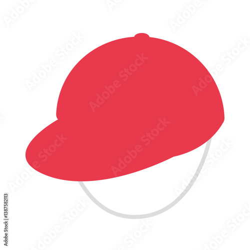 赤い野球帽のベクターイラスト：カジュアルファッションのアクセント - Red Baseball Cap Vector Illustration: Casual Fashion Accent