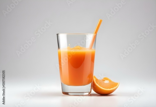 glass of juice on a white background