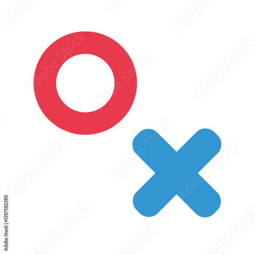 ◯と✗のベクターイラスト：正誤の記号 - Circle and Cross Vector Illustration: Symbols of Correct and Incorrect