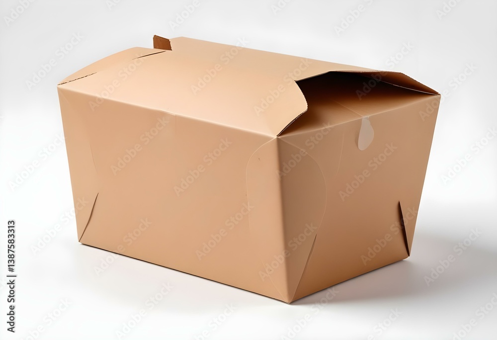 brown unlabeled paper food box isolated on white background brown unlabeled paper food box isolated on white background