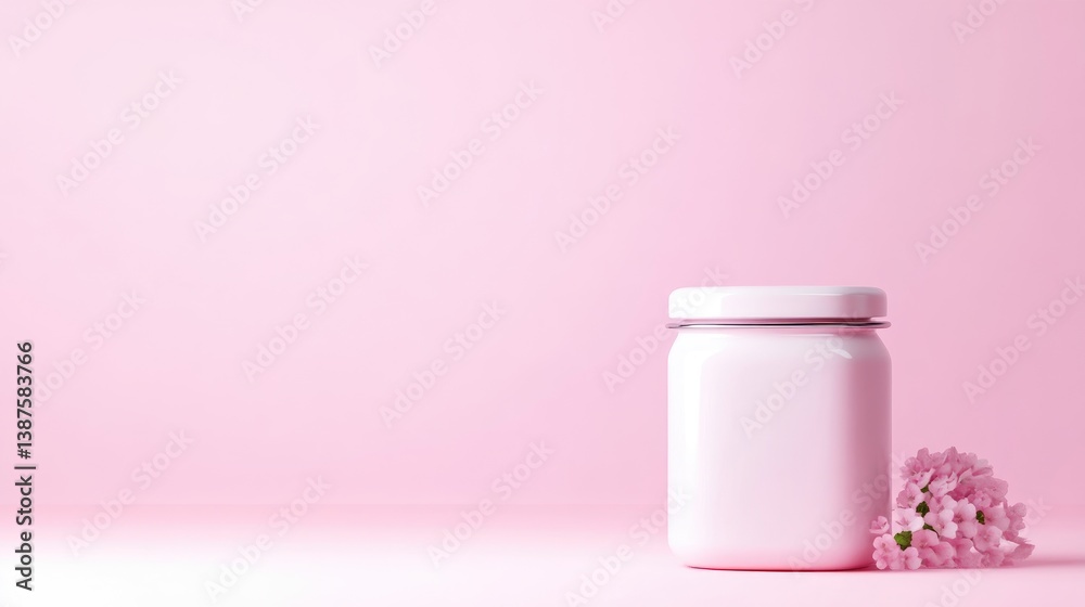 Simple jar, soft pink flowers Simple jar, soft pink flowers
