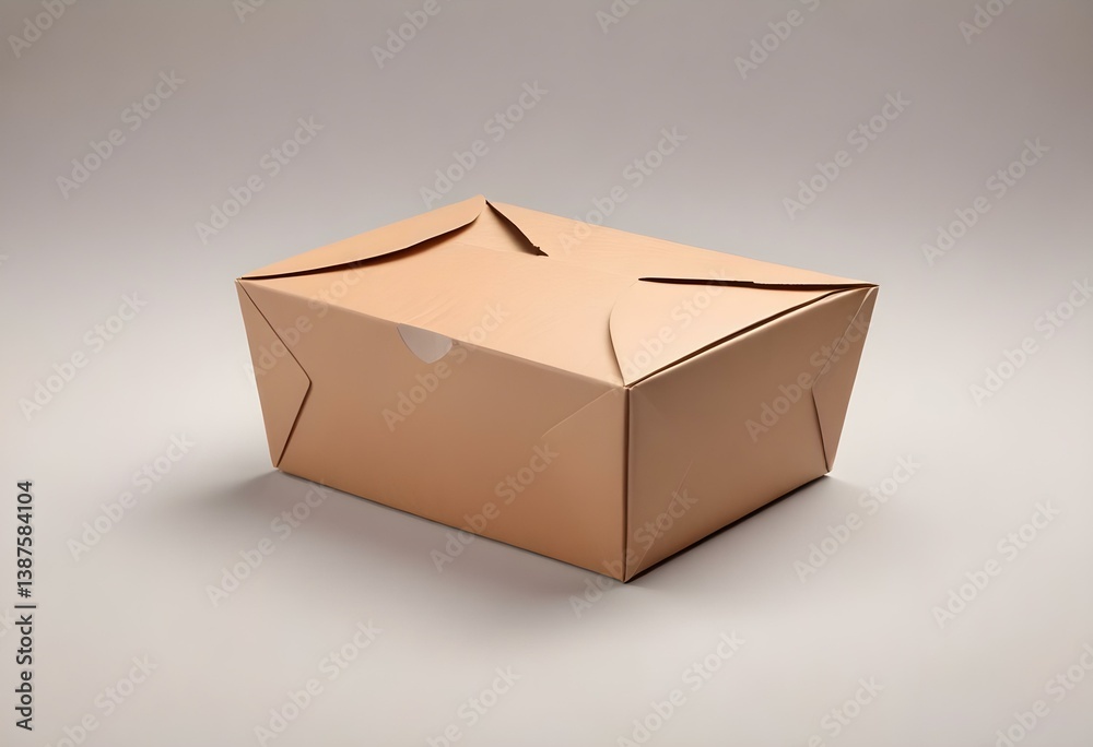 brown unlabeled paper food box isolated on white background brown unlabeled paper food box isolated on white background