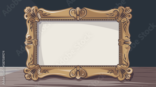 A beautifully crafted vintage picture frame with intricate details, set against a dark background. Perfect for showcasing art or photographs.