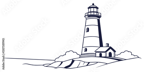 lighthouse on a white background vector illustration