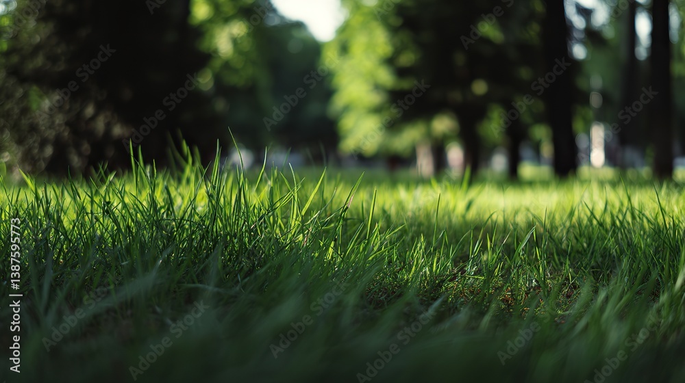 Close-up view of the beautiful green meadows in the park, with a blurred background providing ample room for reproduction. The photo is of high quality, with cinematic lighting, and cinematic detail Close-up view of the beautiful green meadows in the park, with a blurred background providing ample room for reproduction. The photo is of high quality, with cinematic lighting, and cinematic detail