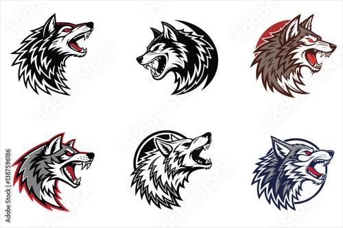 Wallpaper Mural A bold stylized cartoon logo of a fierce with white background. Torontodigital.ca