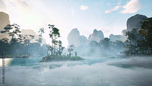 winter landscape with snow