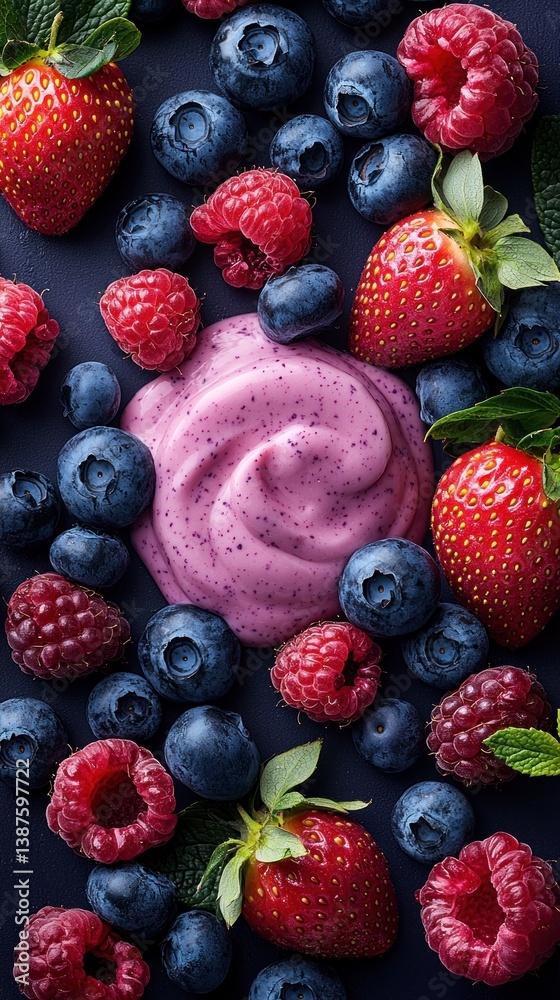 Obraz premium Fresh Berry Yogurt Parfait