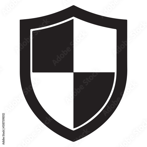Free Download Shield icons set. Protect shield Silhouette Vector Black. with white background - GFXLoad