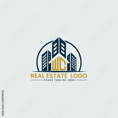 Elegant WC Real Estate Logo with Urban Skyline