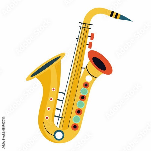 saxophone on white background