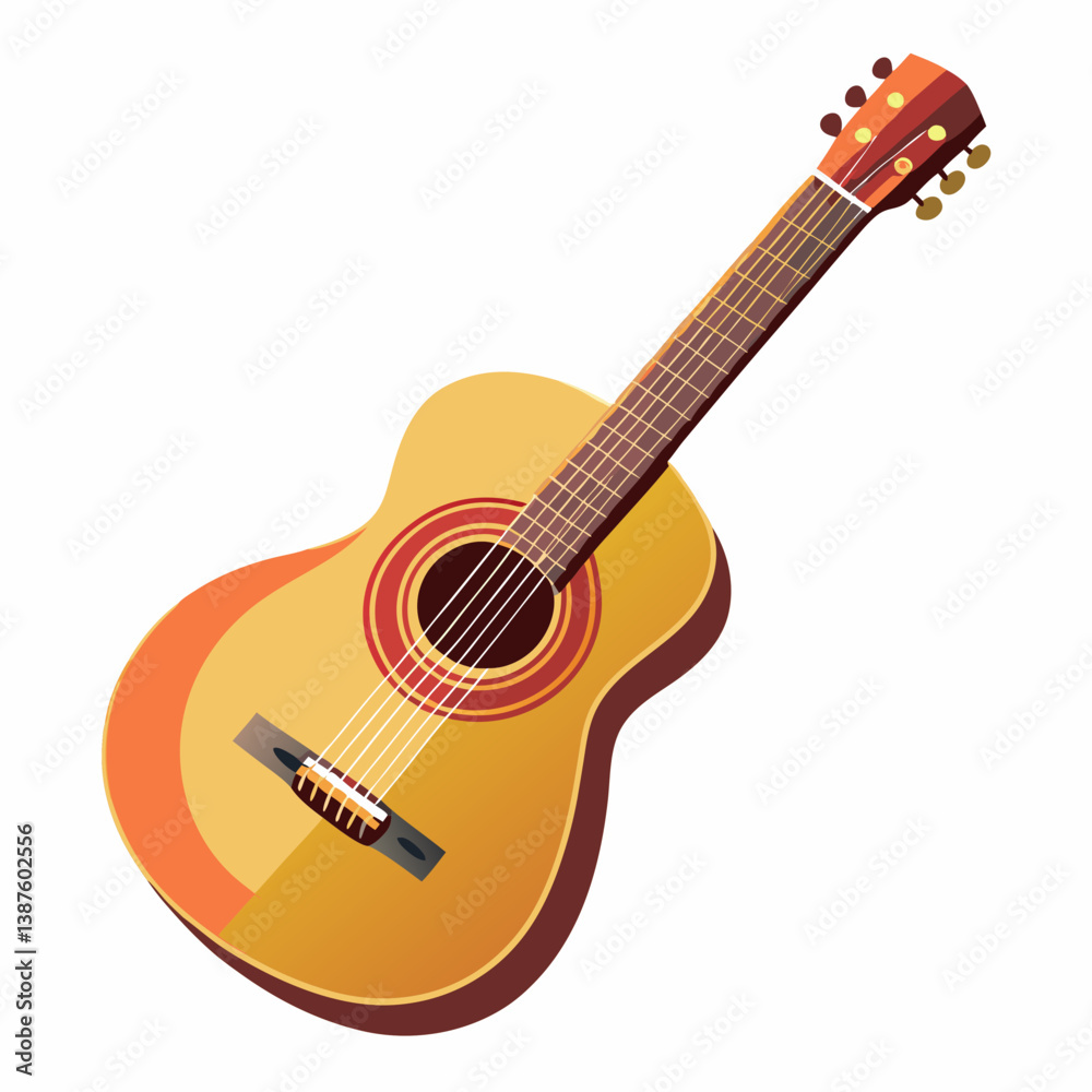 Fototapeta premium acoustic guitar isolated on white