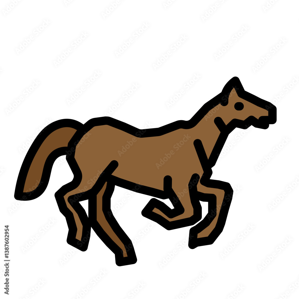 Fototapeta premium Horse Running Vector Filled Icon Design