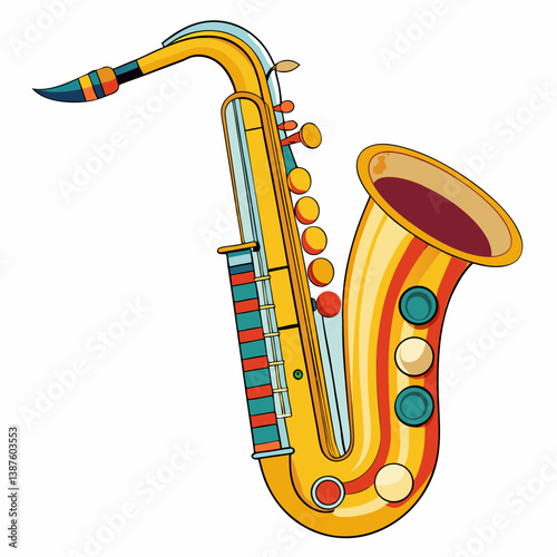 saxophone isolated on white background