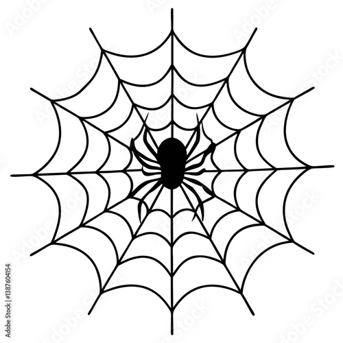 black and white svg vector, Halloween spider icon