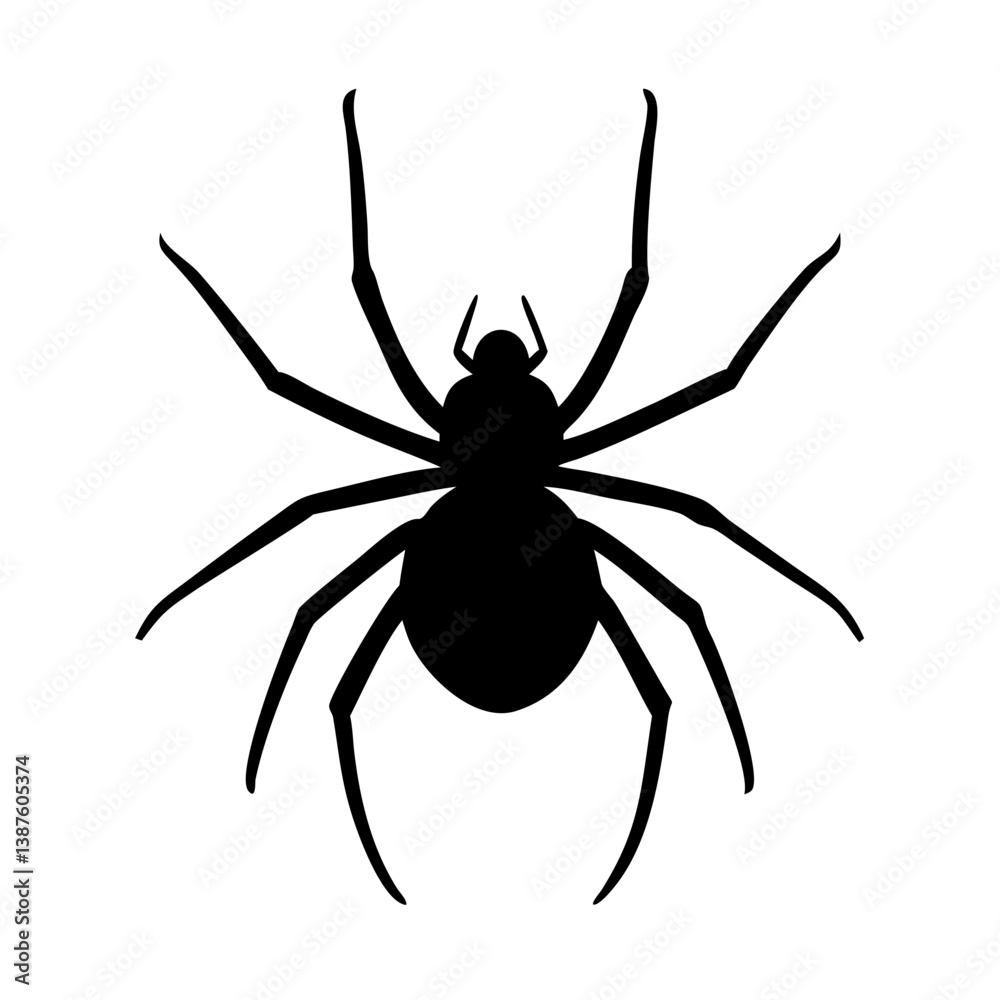 black spider isolated on white