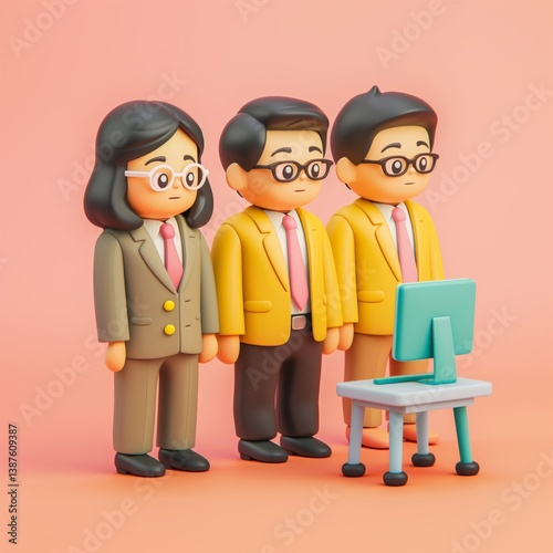 office worker 3d illustration