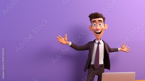 office worker 3d illustration