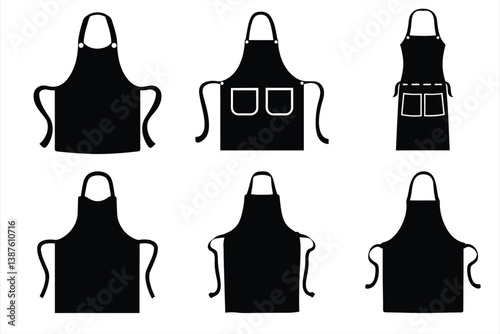 Set of apron Silhouettes Illustration