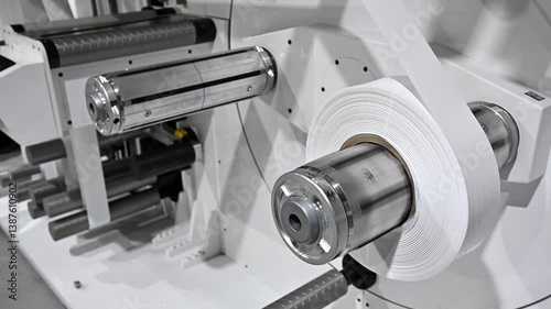 flexo printing machine for material in a tube