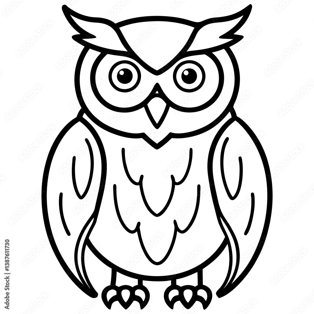Fototapeta premium Clean and Modern Owl Line Drawing