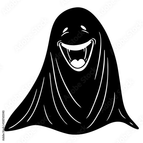 Laughing Ghost Vector – Spooky & Fun Printable Graphic for Halloween Designs
