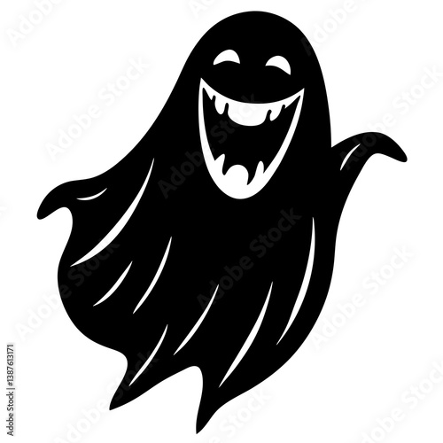 Laughing Ghost Vector – Spooky & Fun Printable Graphic for Halloween Designs