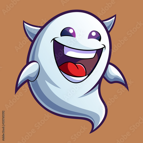 Laughing Ghost Vector – Spooky & Fun Printable Graphic for Halloween Designs