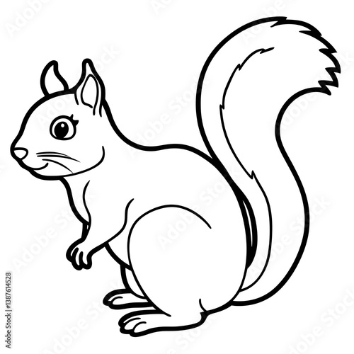 Elegant Squirrel Outline Illustration