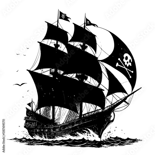  a pirate ship or sailing vessel