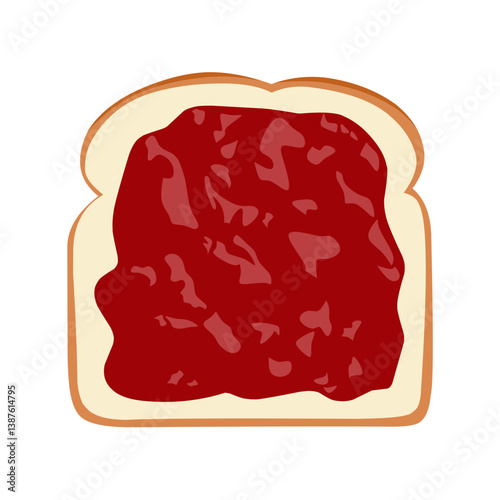 A slice of bread with strawberry jam