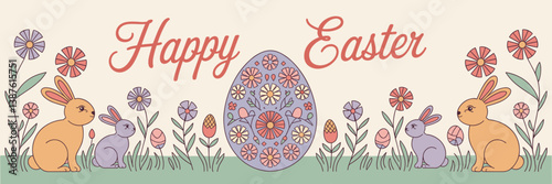 Easter poster, Easter banner, banner, Easter clipart, happy Easter, Easter 2025, 2025, Easter celebration, easter sublimation, easter card, easter, bunny, rabbit, egg, card, spring, cartoon, holiday, 