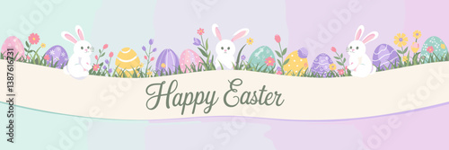 Easter poster, Easter banner, banner, Easter clipart, happy Easter, Easter 2025, 2025, Easter celebration, easter sublimation, easter card, easter, bunny, rabbit, egg, card, spring, cartoon, holiday, 