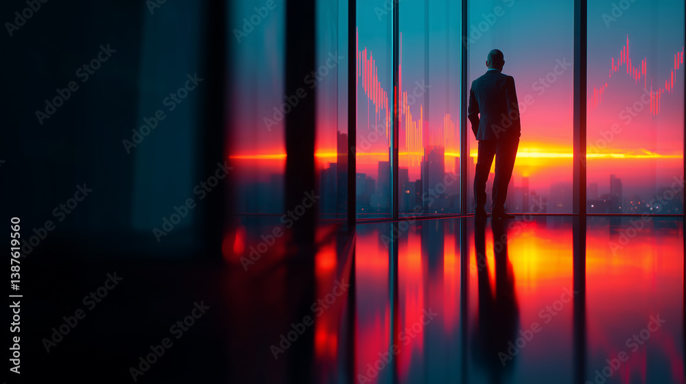 Fototapeta premium Trader in trouble - recession, stock market crash