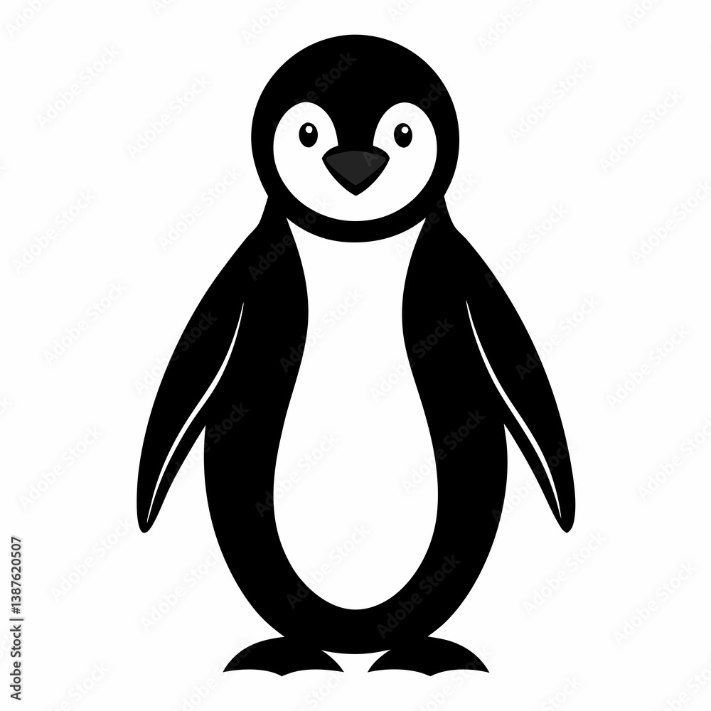 Fototapeta premium Flat Penguin Silhouette Vector