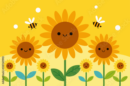 vector illustration of sunflower