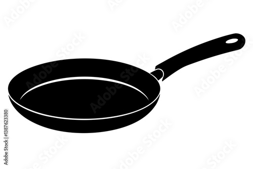Isolated frying pan silhouette for cooking needs design