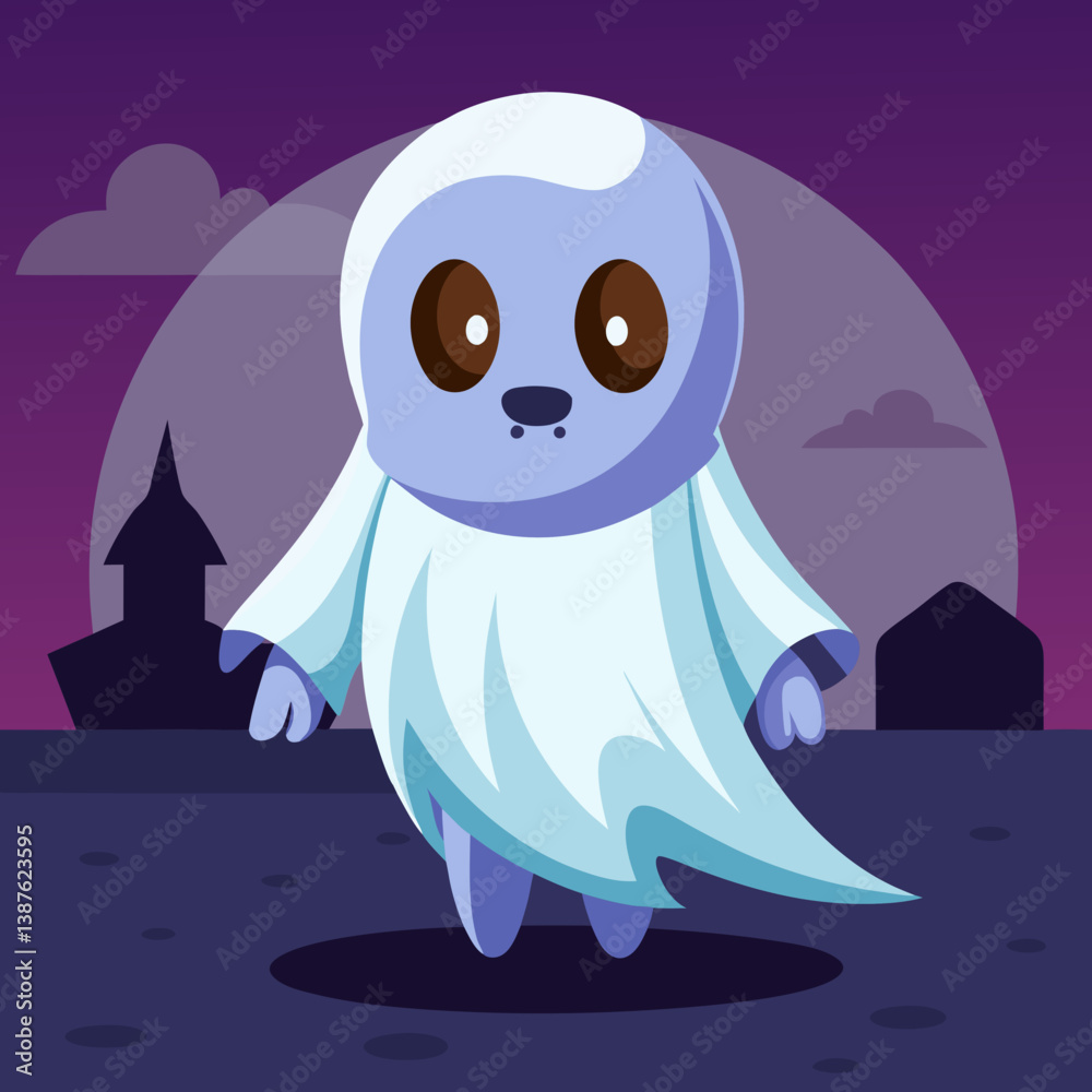 Obraz premium Spooky invisible ghost vector perfect for digital prints, decor, and Halloween designs.