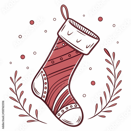 christmas sock with snowflakes