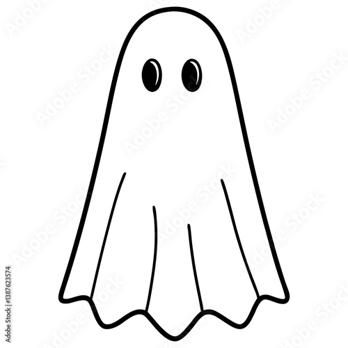 Spooky invisible ghost vector perfect for digital prints, decor, and Halloween designs.