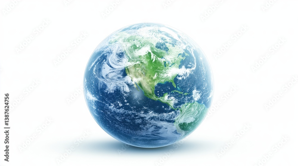 Detailed image of Earth with focus on North America. Ideal for global business, ecology, and space topics. Detailed image of Earth with focus on North America. Ideal for global business, ecology, and space topics.