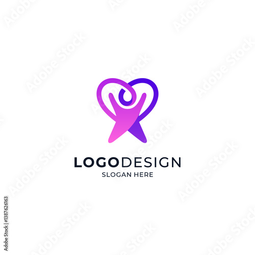 hearts and children's parents, for the logo of humanity, orphanages and social