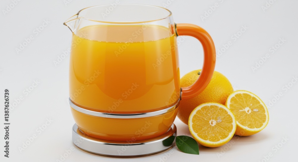 Pouring Fresh Orange Juice Into a Glass Pitcher with Citrus Fruits Pouring Fresh Orange Juice Into a Glass Pitcher with Citrus Fruits